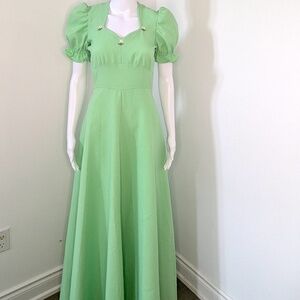 VINTAGE 1960s Long Mint Coloured Dress
